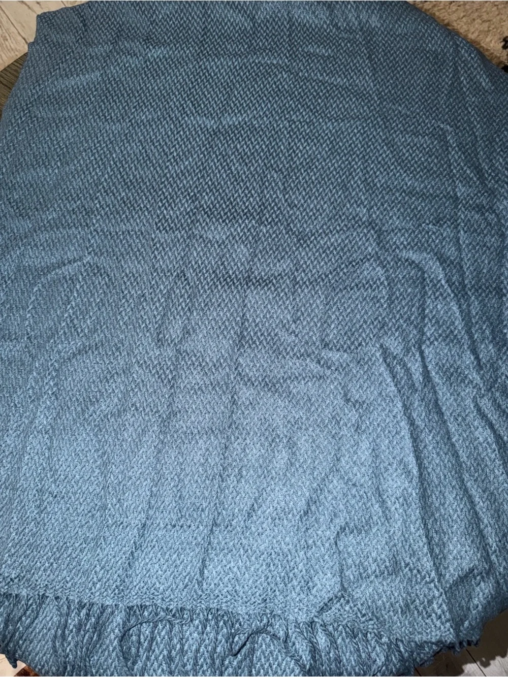 Soft Spa Blue Knit Throw Blanket